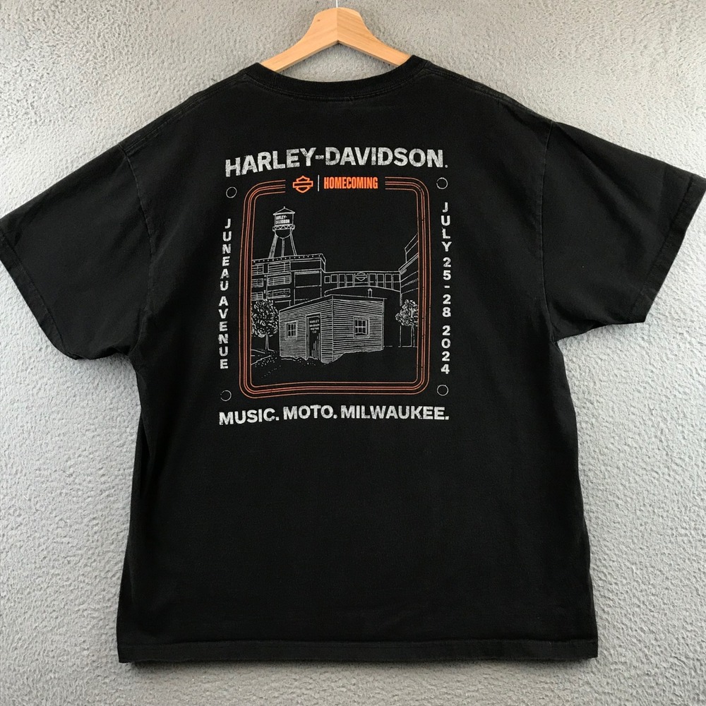 Harley Davidson Homecoming Music Moto Milwaukee‎ T Shirt XL Black Men's